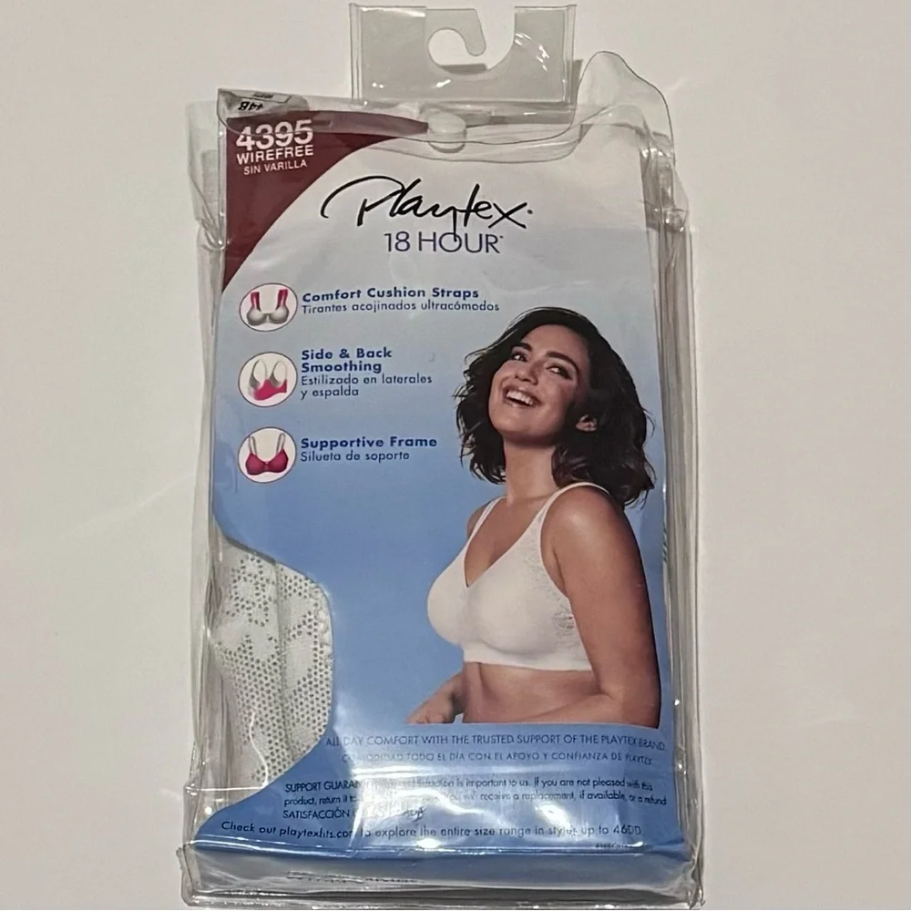 Playtex 18 Hour All-Around Smoothing Wireless Full Coverage Bra Size 44B
